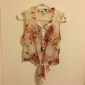 F21 Floral Lace Tank